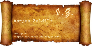 Varjas Zalán névjegykártya